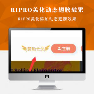 RiPro主题美化:右上角菜单添加升级SVIP闪光动态翅膀效果